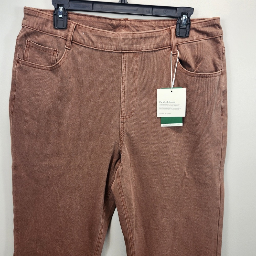 Halara Flex Denim High Waisted Straight Leg Pants Brown XL NWT 02634292 - Picture 3 of 9